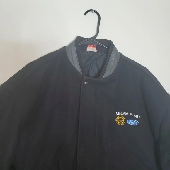 Vintage Ford UAW; Milan Plant, L; Wool Blend; Leather; Varsity Letterman Jacket - Picture 2 of 13